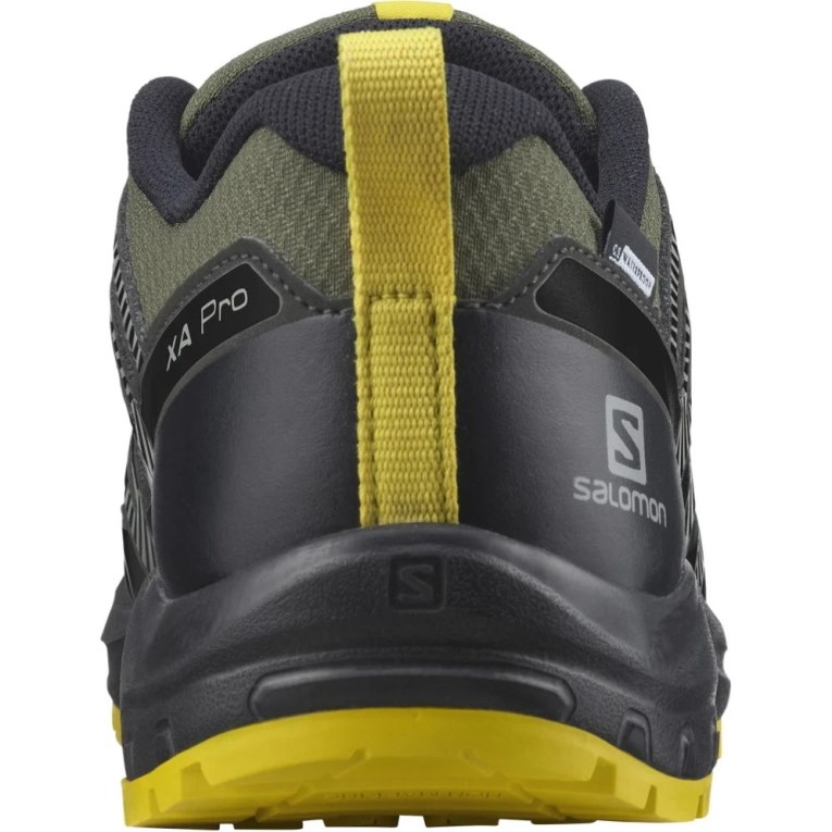 Black / Olive Salomon Xa Pro V8 CSWP Kids' Hiking Shoes | IE KH9710